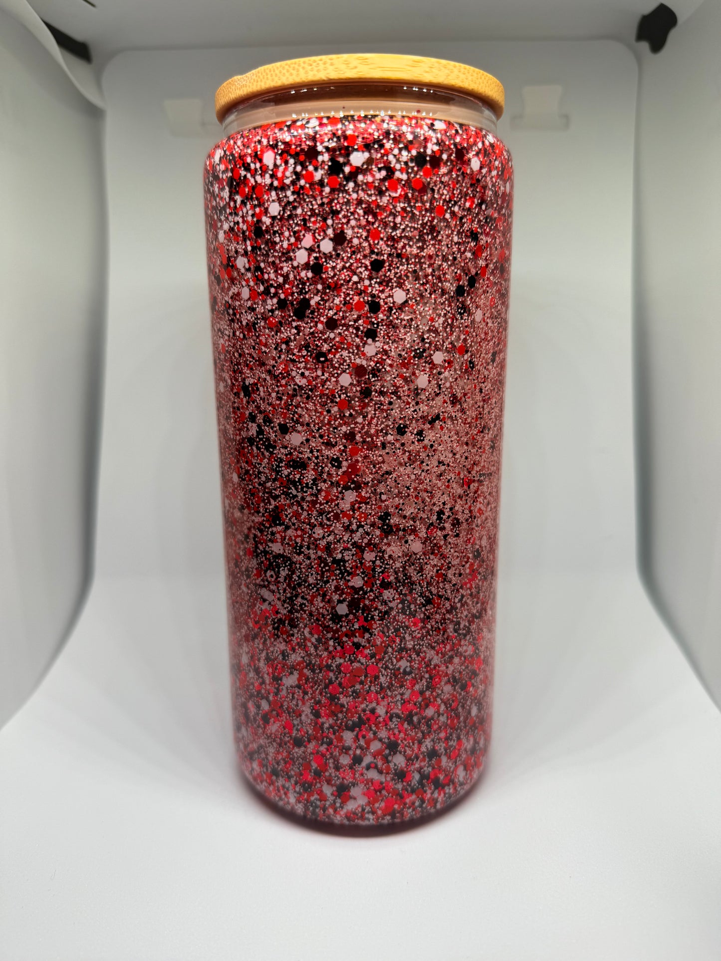 20oz glass blank red snowglobe