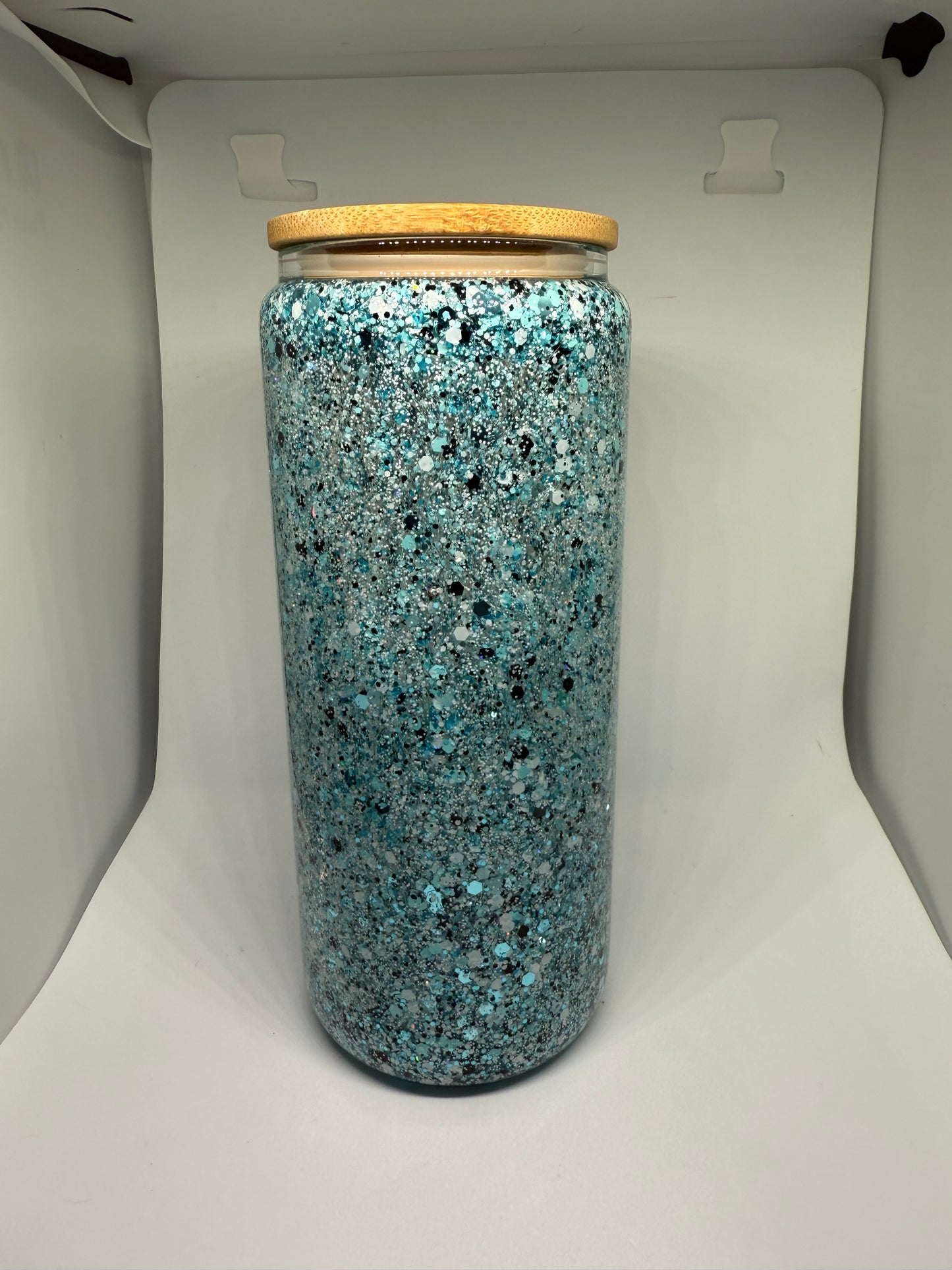 20oz blank blue glitter snowglobe