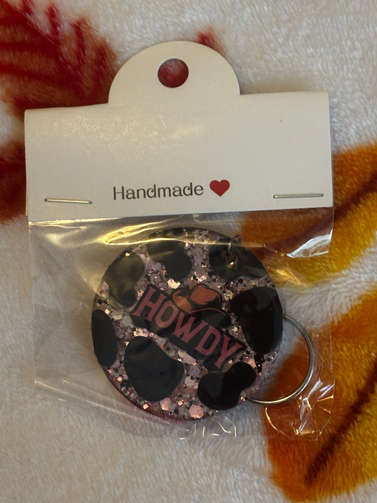 Howdy Cow Print Keychain