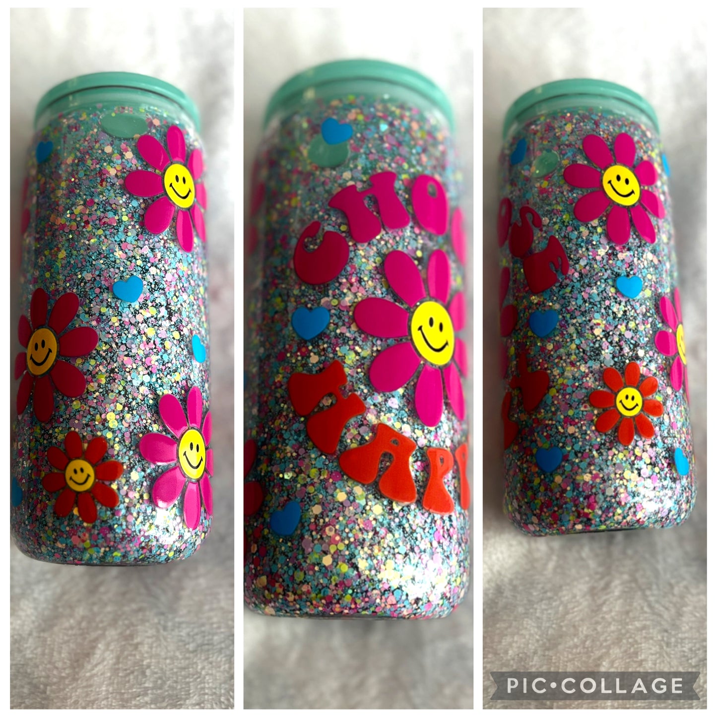 Choose Happy 20oz Glass Snowglobe