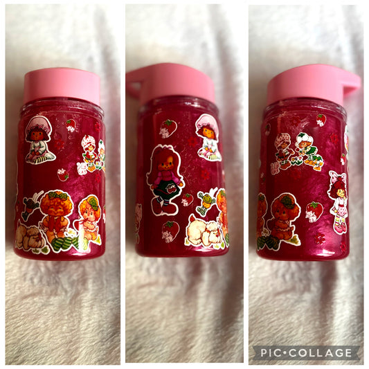 Strawberry Girl 10oz Acrylic Snowglobe Water Bottle