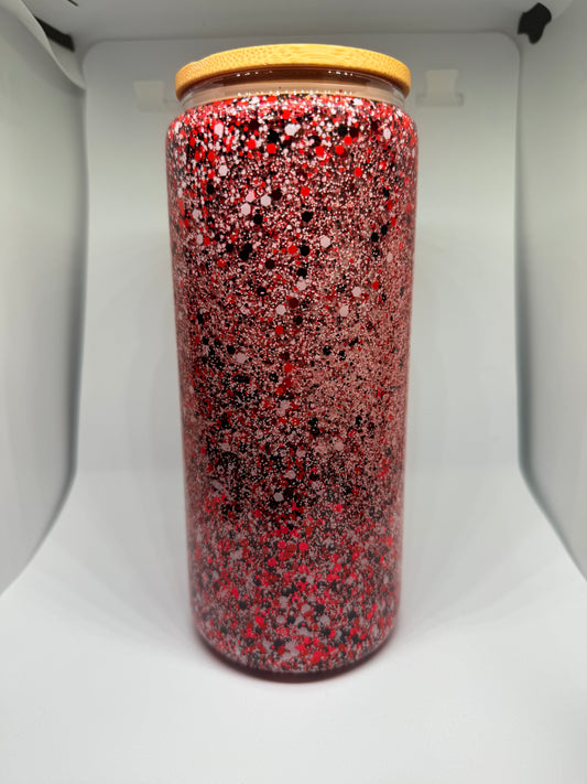 20oz glass blank red snowglobe